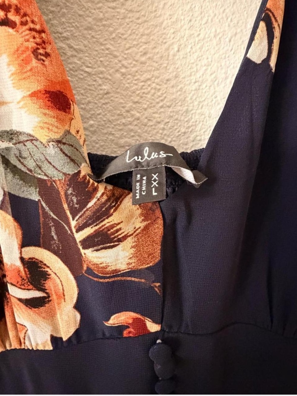 Lulu's Navy Floral High-Low Ruffle Maxi Dress - Picture 6 of 6